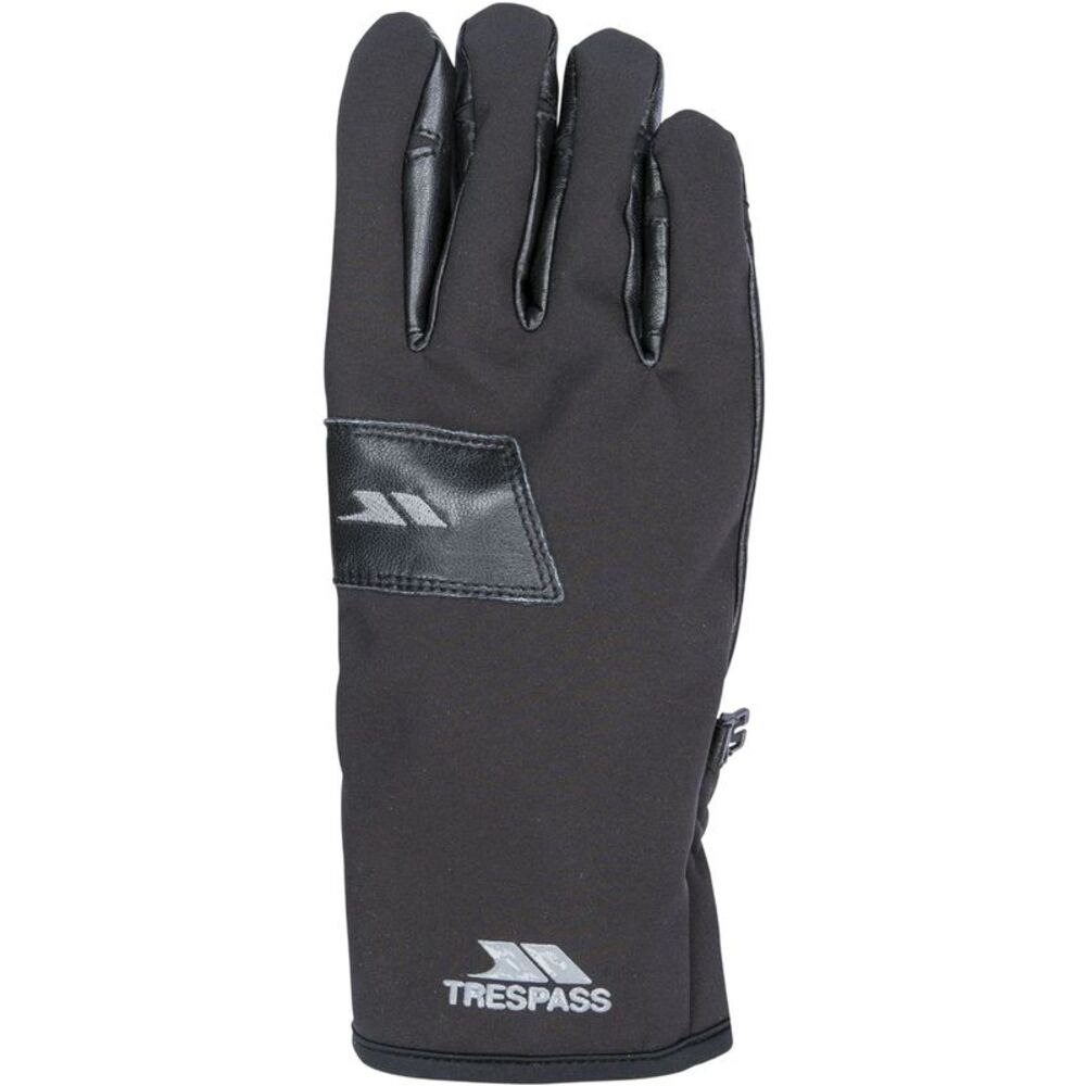 Trespass Mens Leather Athletic Snow Sports Gloves / Black